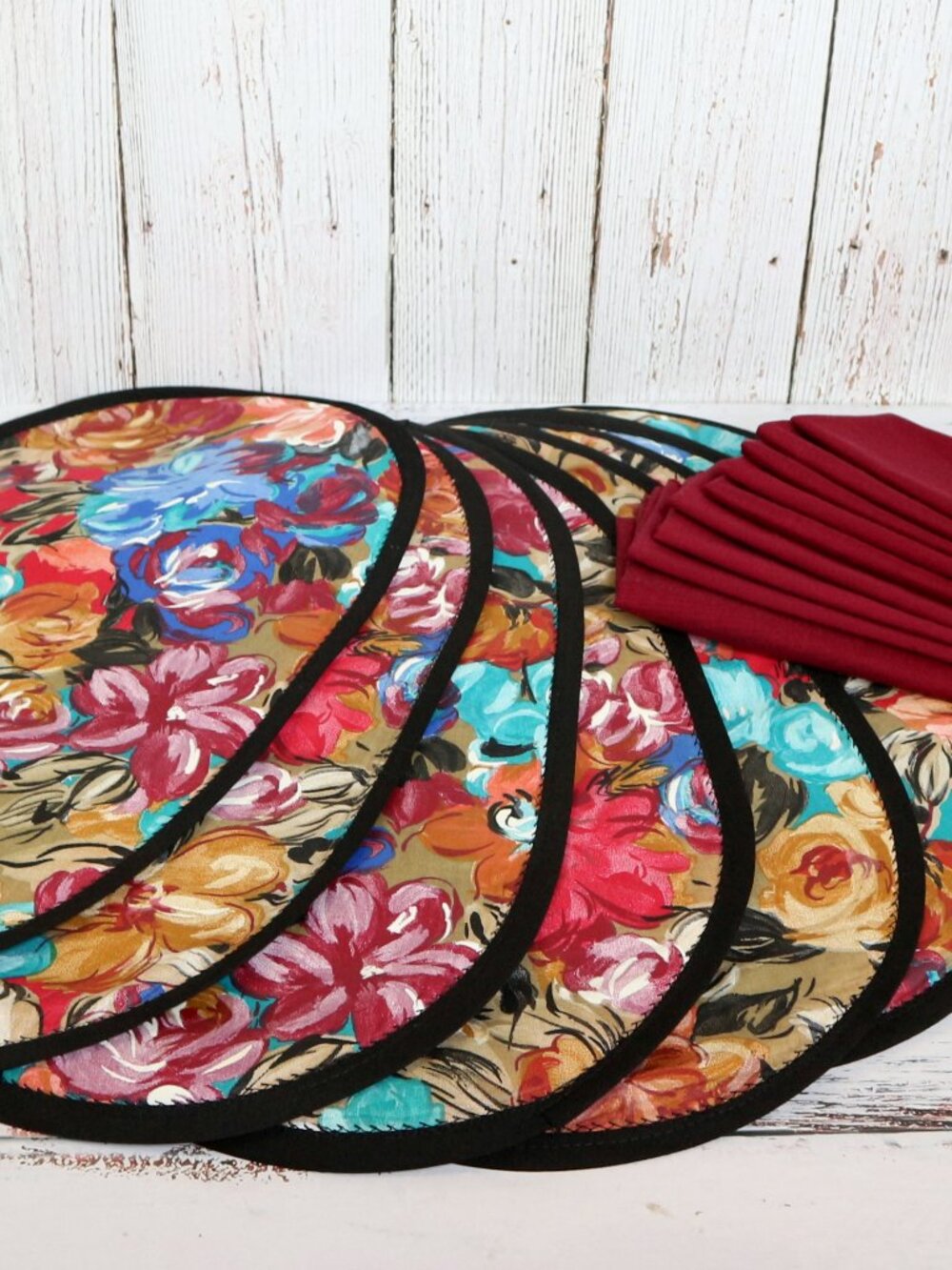 16-pc Floral Fabric Placemats & Napkin Set (8 Place Settings) Multicolor Flower
